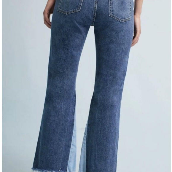 Pilcro Distressed Two Tone Raw Fringe Jeans - Picture 4 of 6